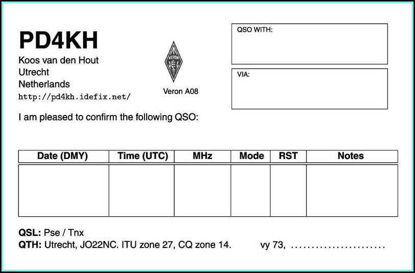 Free Qsl Card Template Cards Design Templates
