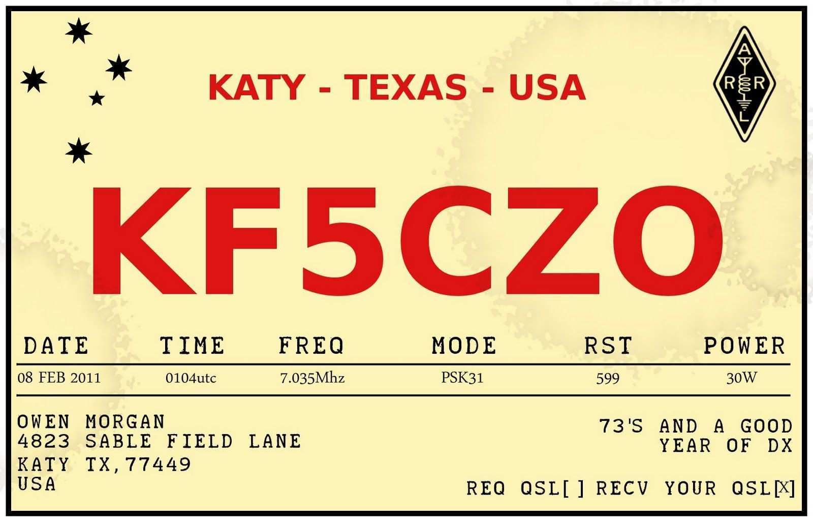 54 Online Free Qsl Card Template in with Free Qsl Card