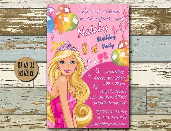 54 Printable Birthday Card Template Barbie Formating with Birthday Card Template Barbie