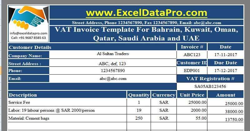 54 Printable Vat Invoice Template In Saudi Arabia Layouts with Vat Invoice Template In Saudi Arabia
