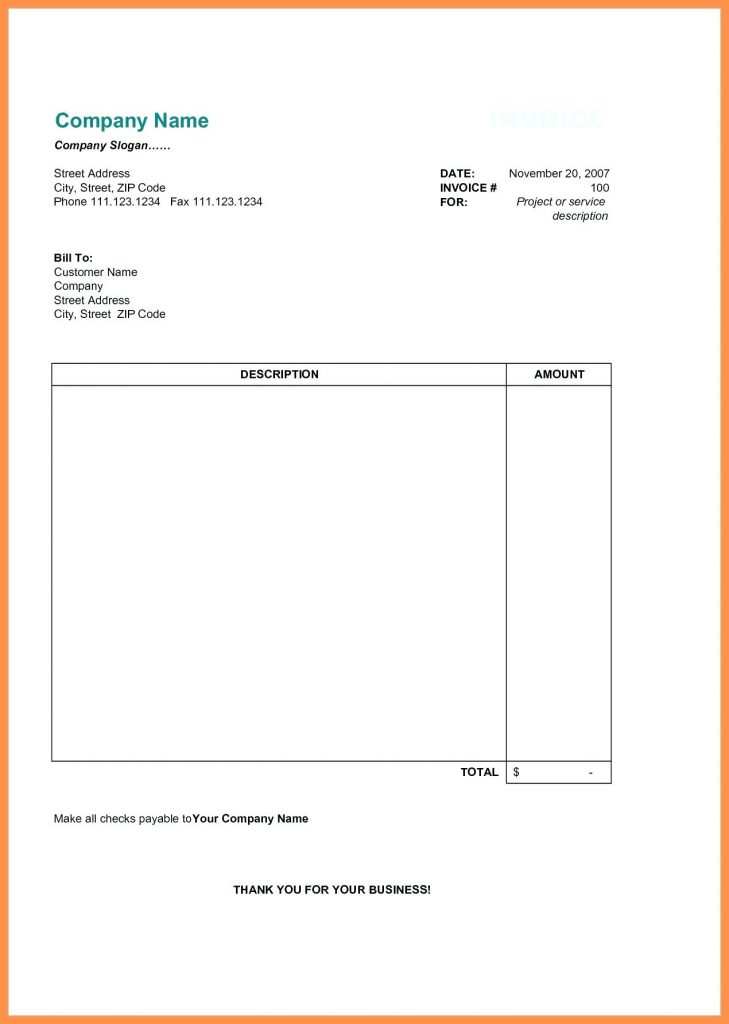 54 Report Blank Invoice Template Xls in Photoshop with Blank Invoice Template Xls