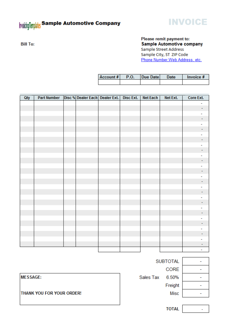 54 Report Sample Repair Invoice Template Now with Sample Repair Invoice Template