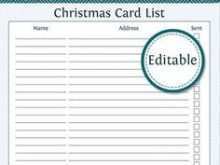 54 Visiting Christmas Card List Template Excel in Word with Christmas Card List Template Excel