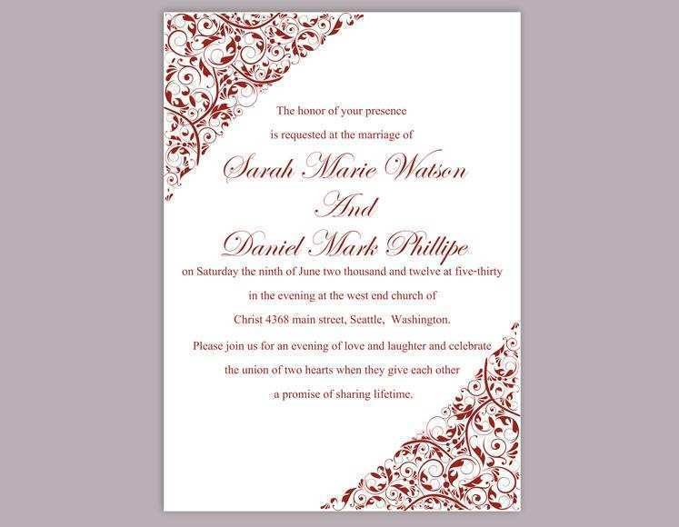 55 Blank Wedding Card Template Red With Stunning Design by Wedding Card Template Red