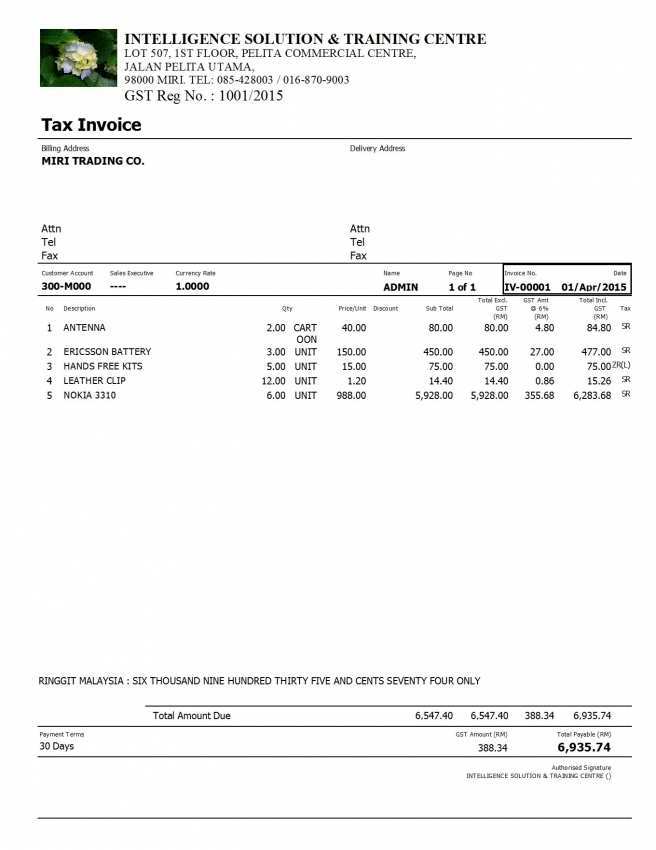 t format invoice g s Tax Template G Templates Design Cards  Invoice S T