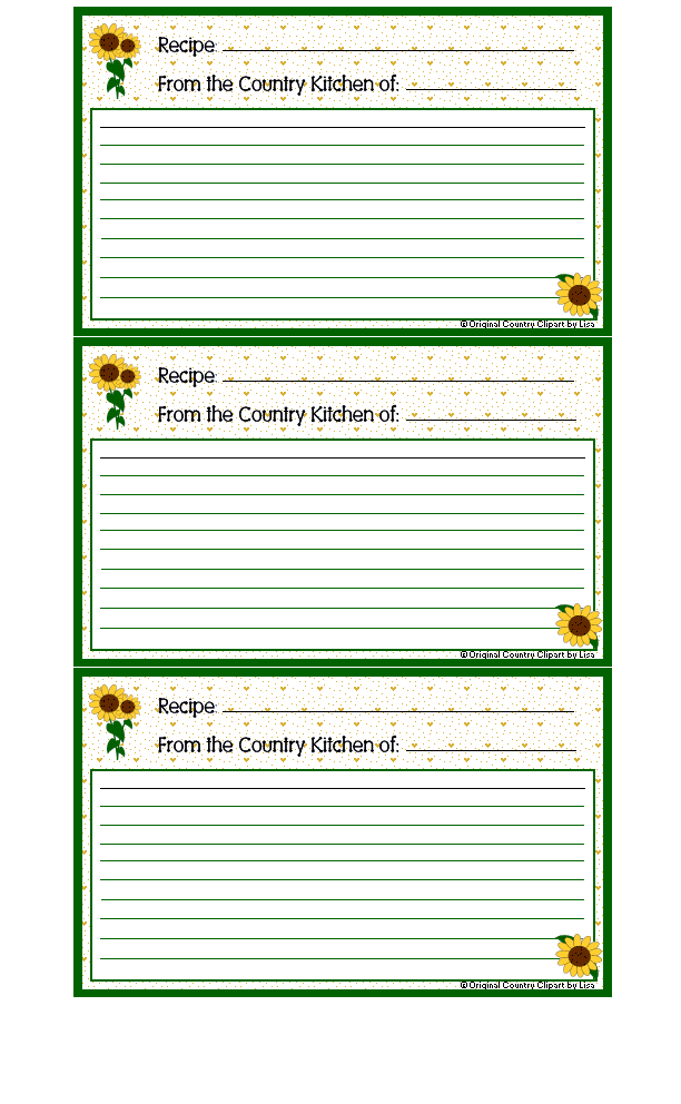 3X5 Recipe Card Template Free Cards Design Templates