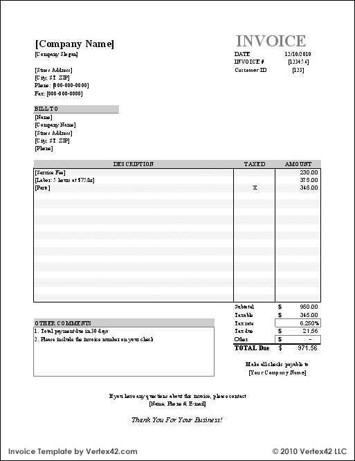 55 Free Tax Invoice Format Xls PSD File for Tax Invoice Format Xls