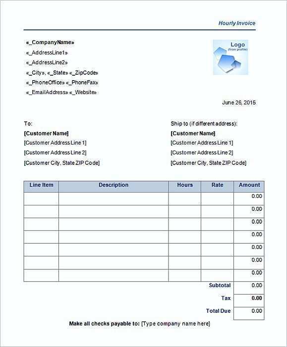 55 How To Create Hourly Service Invoice Template Photo with Hourly Service Invoice Template