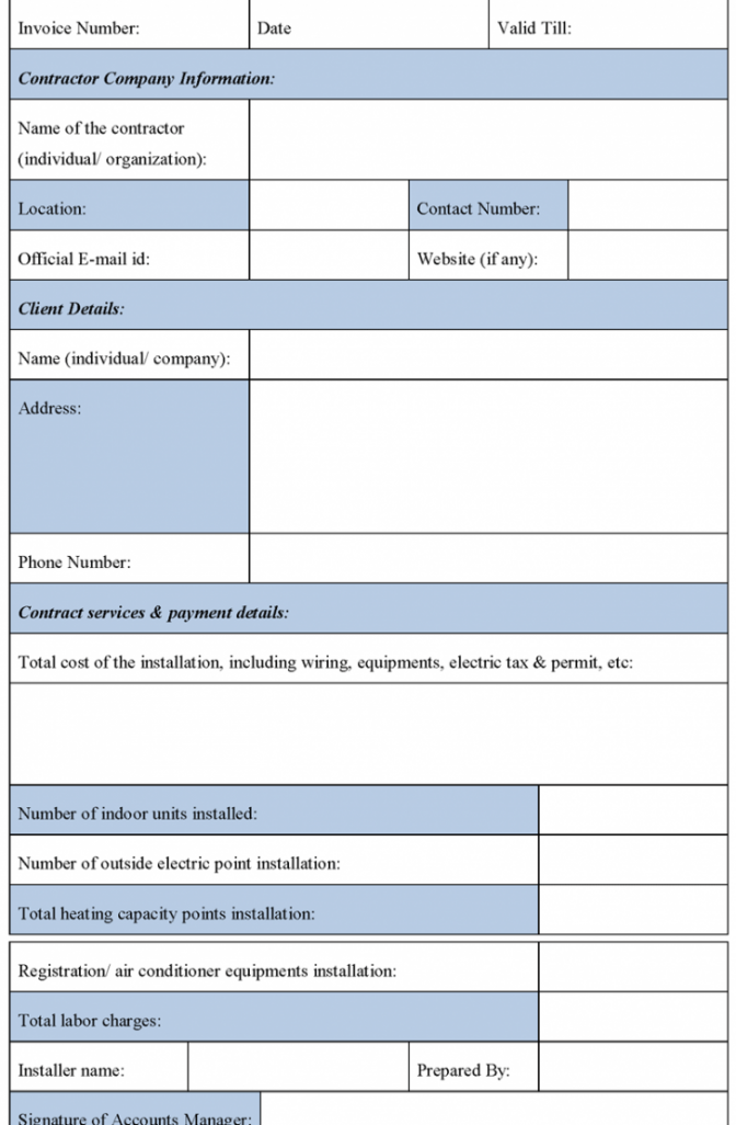 Uk Contractor Invoice Template - Cards Design Templates