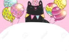 55 Visiting Birthday Card Template Cat For Free with Birthday Card Template Cat