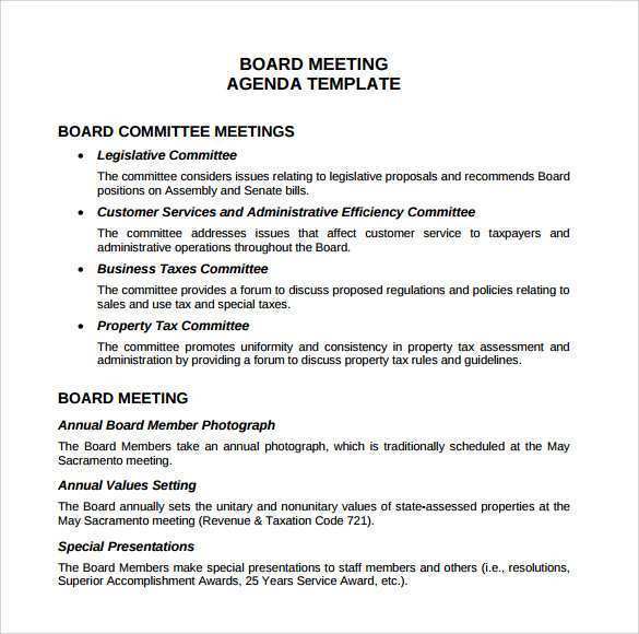Hoa Board Meeting Agenda Template