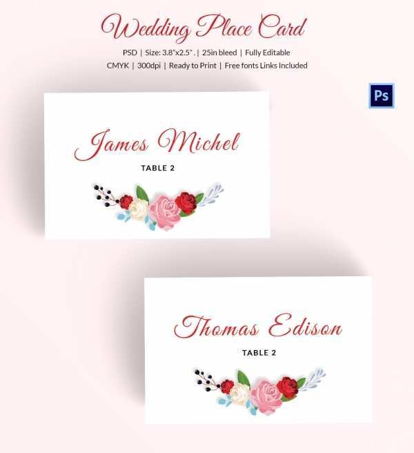 Free Wedding Place Card Template from legaldbol.com