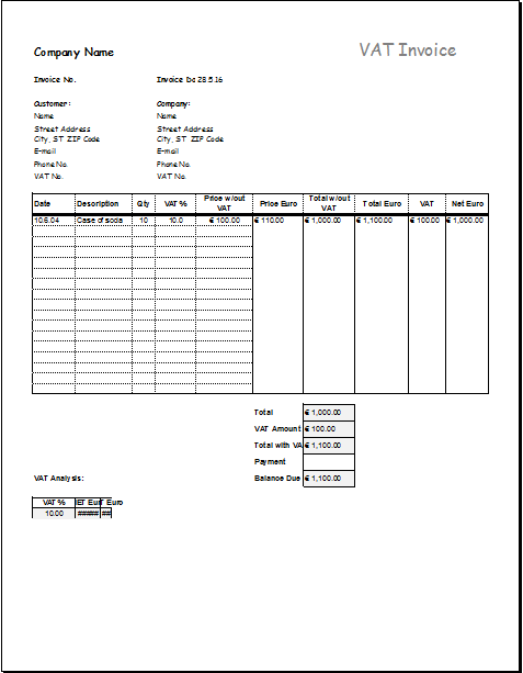 56 Report Basic Vat Invoice Template Now by Basic Vat Invoice Template