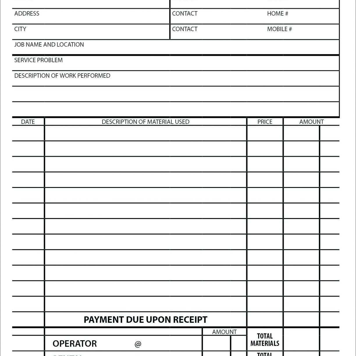 Printable Time And Material Template Printable Free Templates