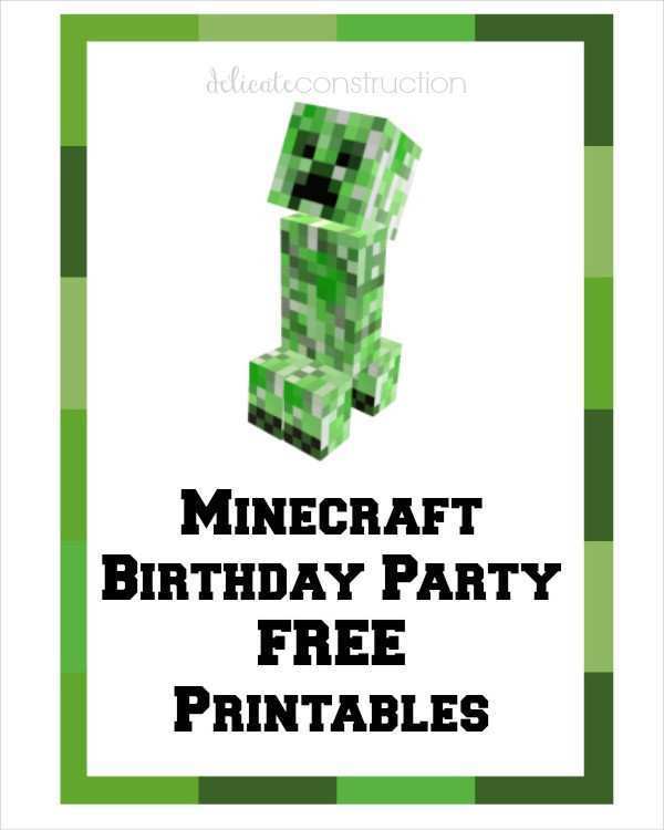 57 Best Minecraft Happy Birthday Card Template Printable Formating by Minecraft Happy Birthday Card Template Printable