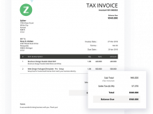 Business Tax Invoice Template