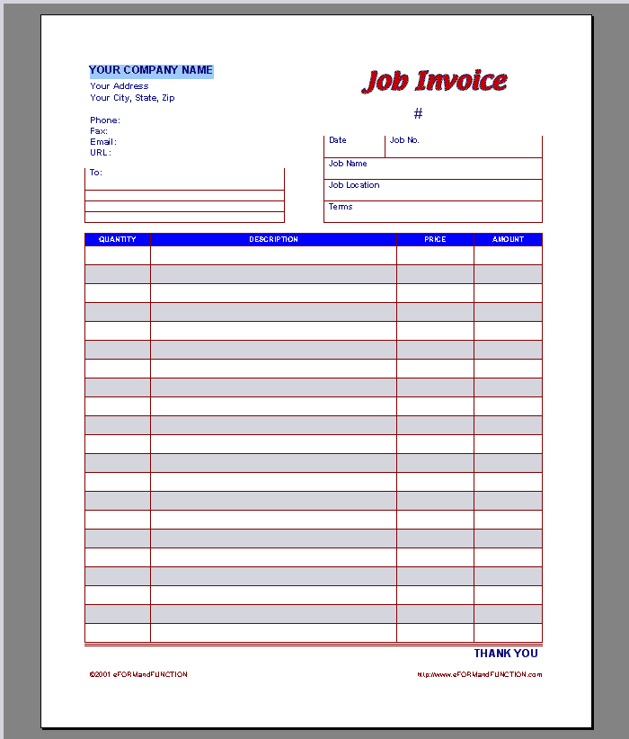 57 Creating Job Invoice Example Maker for Job Invoice Example