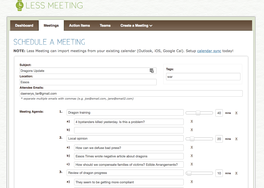 Meeting Agenda Template For Outlook Cards Design Templates