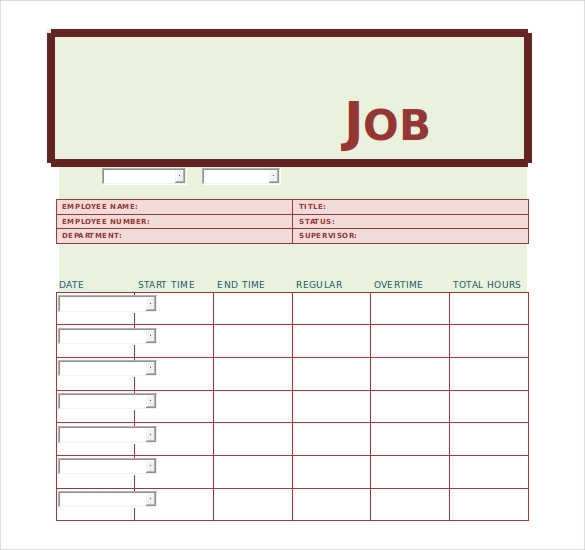 57 Printable Job Card Template Excel Free Download For Ms Word By Job Card Template Excel Free 