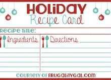 57 Printable Recipe Card Template For Christmas Templates with Recipe Card Template For Christmas
