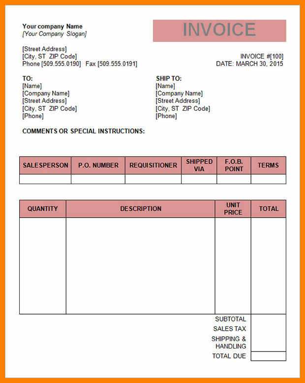 57 Printable Tax Invoice Template Word Now by Tax Invoice Template Word