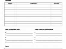 57 Standard High School Homework Planner Template Layouts for High School Homework Planner Template