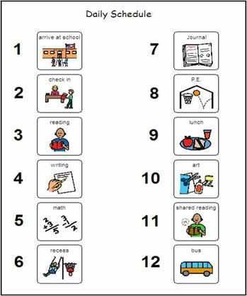 57 Standard Visual Schedule Template For School Now for Visual Schedule Template For School