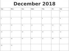 57 The Best Daily Calendar Template December 2018 PSD File with Daily Calendar Template December 2018