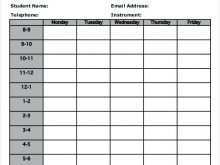 57 The Best Student Schedule Template Word Templates with Student Schedule Template Word
