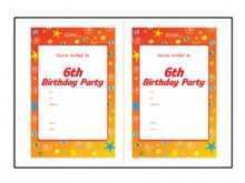 57 Visiting 6Th Birthday Card Template Now with 6Th Birthday Card Template