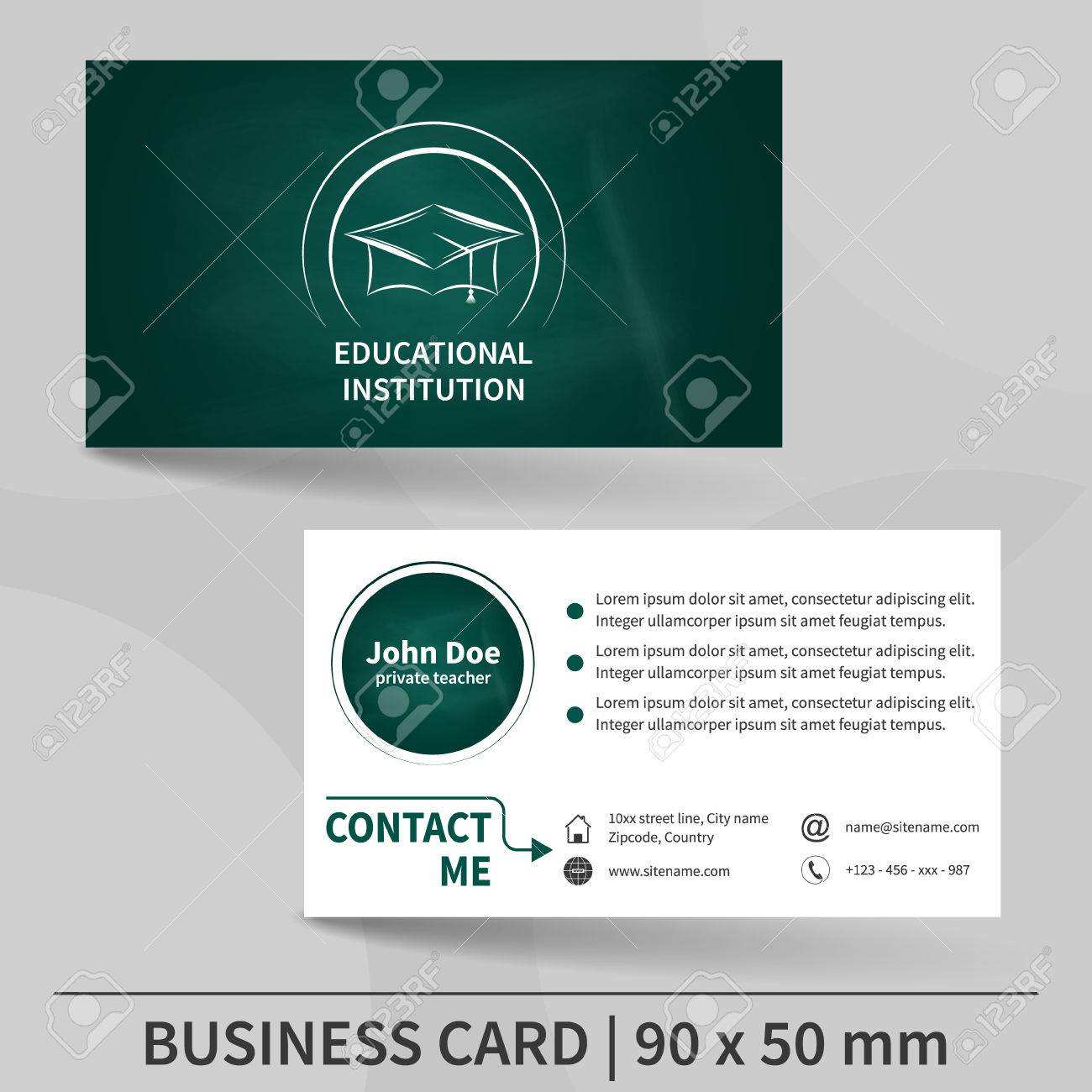 58 Best Business Card Template Education Formating by Business Card Template Education