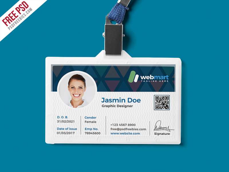 Id Card Template For Photoshop Cards Design Templates