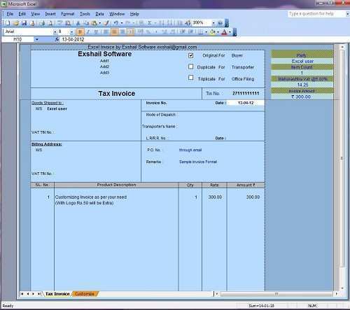 58 Blank Tax Invoice Format Delhi Vat In Excel for Ms Word with Tax Invoice Format Delhi Vat In Excel