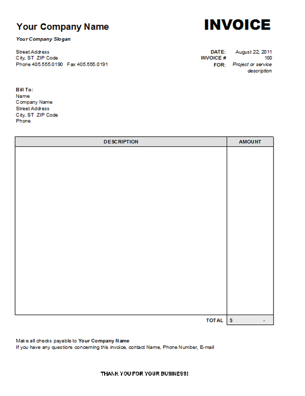Get Invoice Template For Services Background