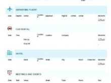 Travel Itinerary Template Business