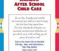 58 Free Printable After School Care Flyer Templates PSD File by After School Care Flyer Templates