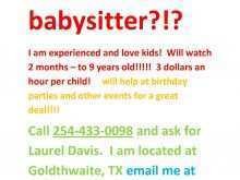 58 Free Printable Babysitter Flyer Template Maker by Babysitter Flyer Template