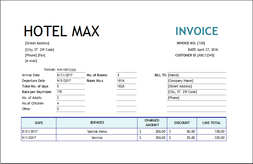58 How To Create Hotel Booking Invoice Template With Stunning Design