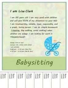 58 Report Babysitting Flyer Free Template Layouts by Babysitting Flyer Free Template