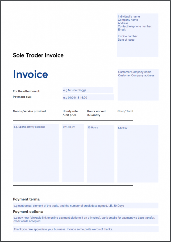 58 Report Tax Invoice Template Sole Trader in Word with Tax Invoice Template Sole Trader
