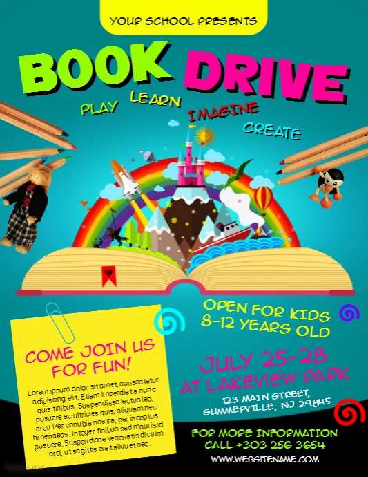 58 The Best Book Drive Flyer Template With Stunning Design with Book Drive Flyer Template