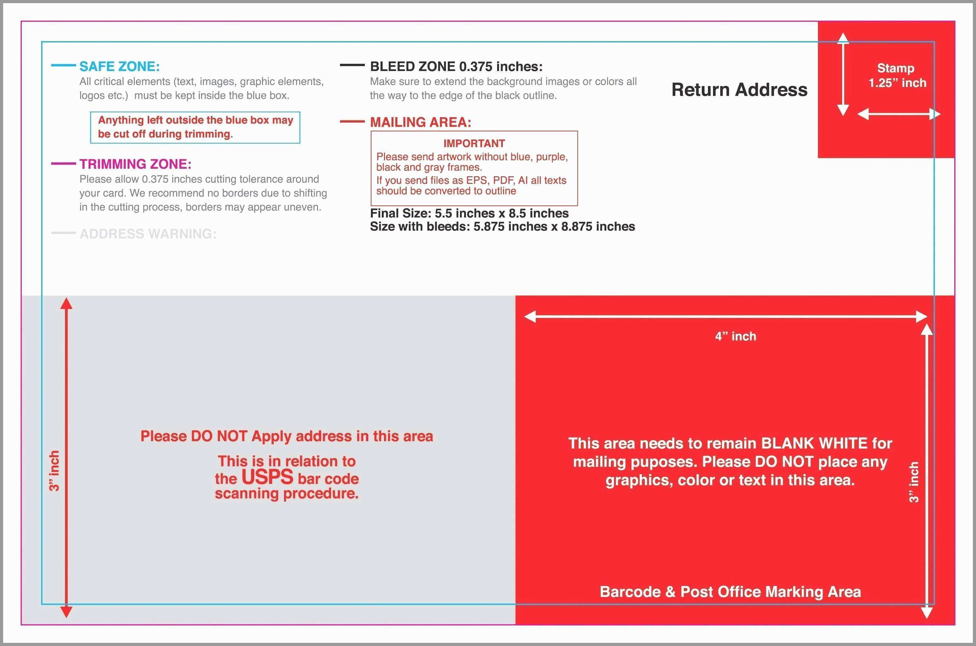 Usps Postcard Template 6X9 Cards Design Templates