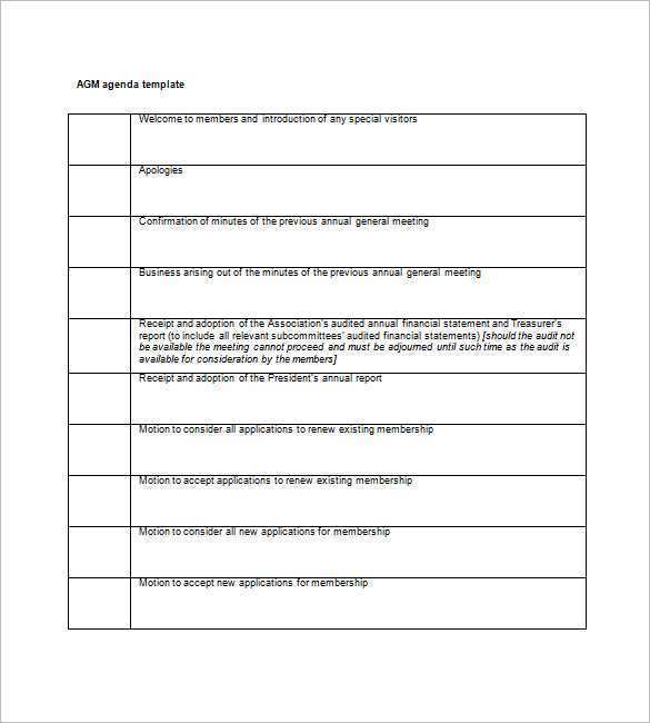 59 Creating Agm Agenda Template Nz Layouts by Agm Agenda Template Nz