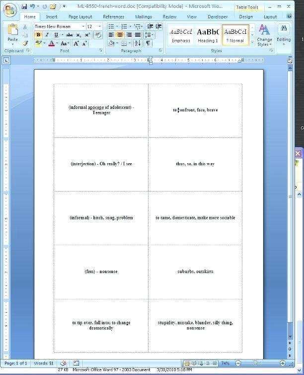 59 Customize Flash Card Template Microsoft Word 2010 Maker by Flash Card Template Microsoft Word 2010