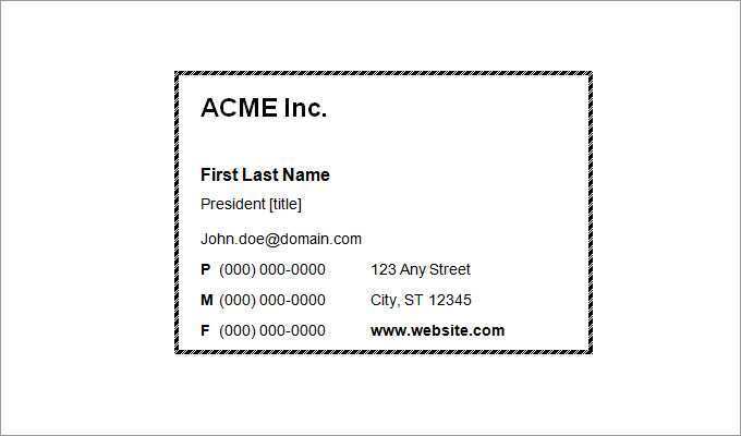 59 Format Business Name Card Template Word Photo for Business Name Card Template Word