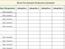 Production Shooting Schedule Template