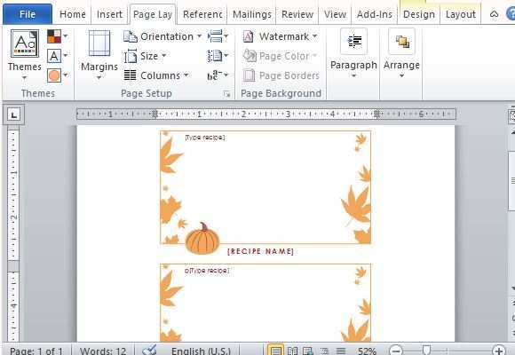 59 Free Printable Thanksgiving Recipe Card Template For Word With Stunning Design for Thanksgiving Recipe Card Template For Word