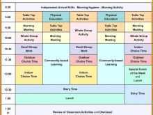 Class Schedule Template Elementary