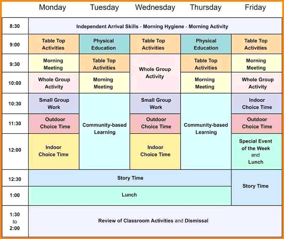 Class Schedule Template Elementary Cards Design Templates