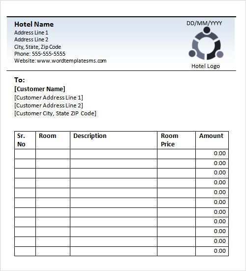 59 Printable Blank Hotel Invoice Template PSD File with Blank Hotel Invoice Template